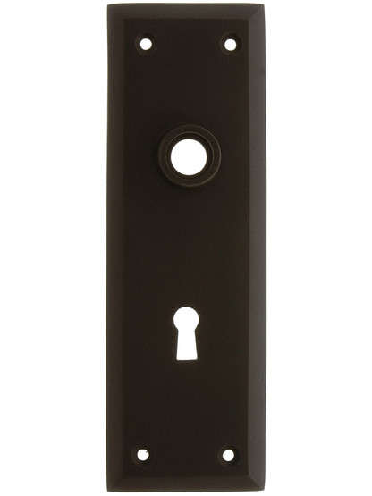 New York Style Forged Brass Back Plate With Keyhole in Oil-Rubbed Bronze.